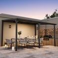 thumbnail image 3 of StoneCreek 10'x14' Wall Mounted Gazebo, Galvanized Steel Sloped Roof with Drainage Gutter, Outdoor Lean to Pergola for Patio, 3 of 7