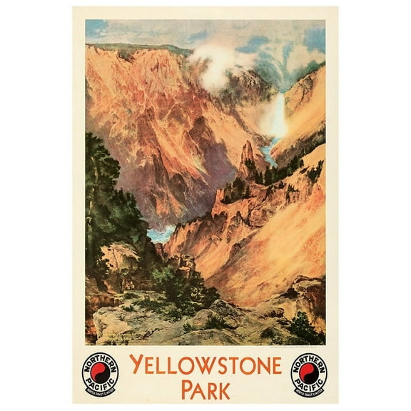 Yellow Stone Park - Northern Pacific - Vintage Travel Poster (8x12Inches(US/CANonly))