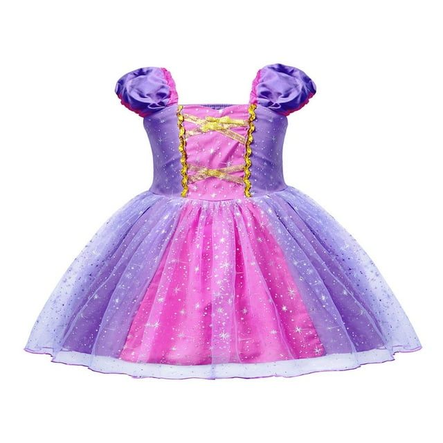 Little Girls Multi-Layer Tulle Lace Dress Princess Sparkle Birthday Party Dresses