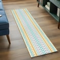 thumbnail image 5 of Teal Orange Boho Runner Rug 2x6 Washable Kitchen Rug Non-Slip Lightweight Thin Soft Low Pile Bathroom Runner Ethnic Tribe Geometric Carpet for Hallway Laundry Room Bedroom Entryway, 5 of 9