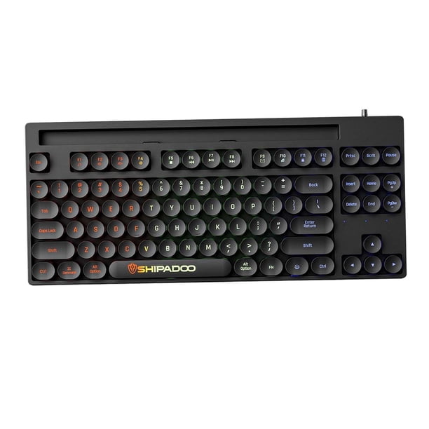 Teclado mecánico para juegos Baoblaze Teclado duradero 87 teclas con cable negro Teclado para juegos