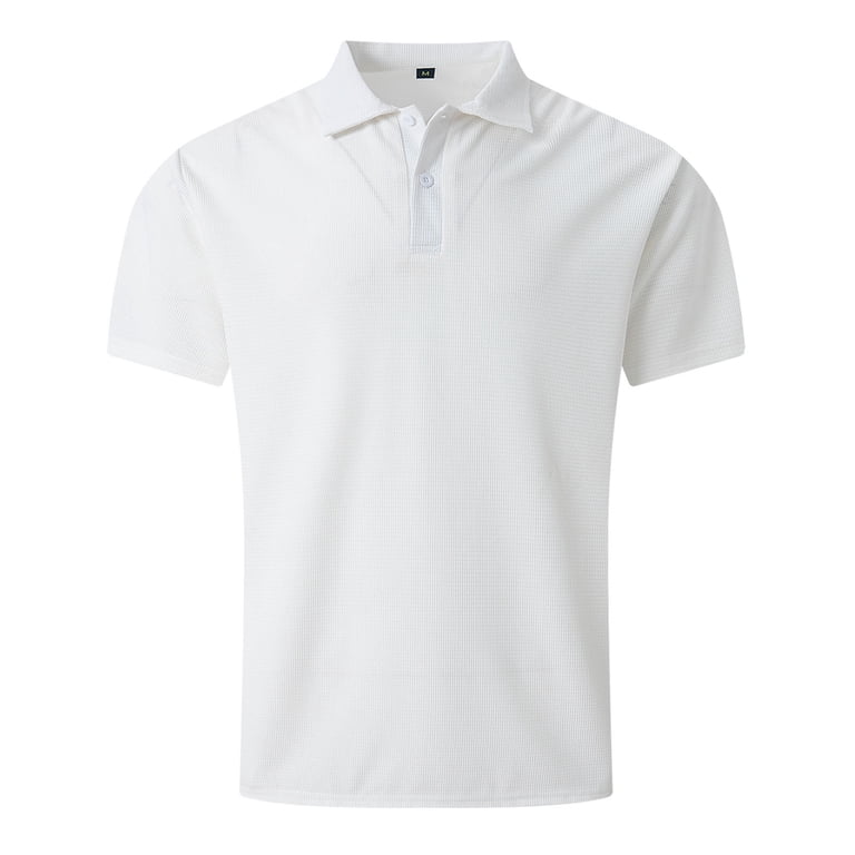 Wxolcjlv Men's Waffle Knit Short Sleeve Polo Shirts Slim Fit