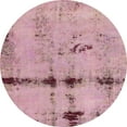 thumbnail image 1 of Ahgly Tapis Rond Abstrait Violet Rose Lavable en Machine, 6 Pieds Rond, 1 of 7