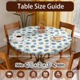 thumbnail image 3 of Pioneer Flower Floral Print Pattern Round Fitted Tablecloth with Elastic Edge, Waterproof Dining Table Cover for Indoor Outdoor Camping and Daily Use, 3 of 6