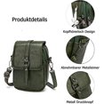 thumbnail image 5 of Bolso bandolera retro para teléfono móvil para mujer (verde), bolso bandolera pequeño, bolso de hombro, cartera, 2 bolsillos principales, 5 of 5