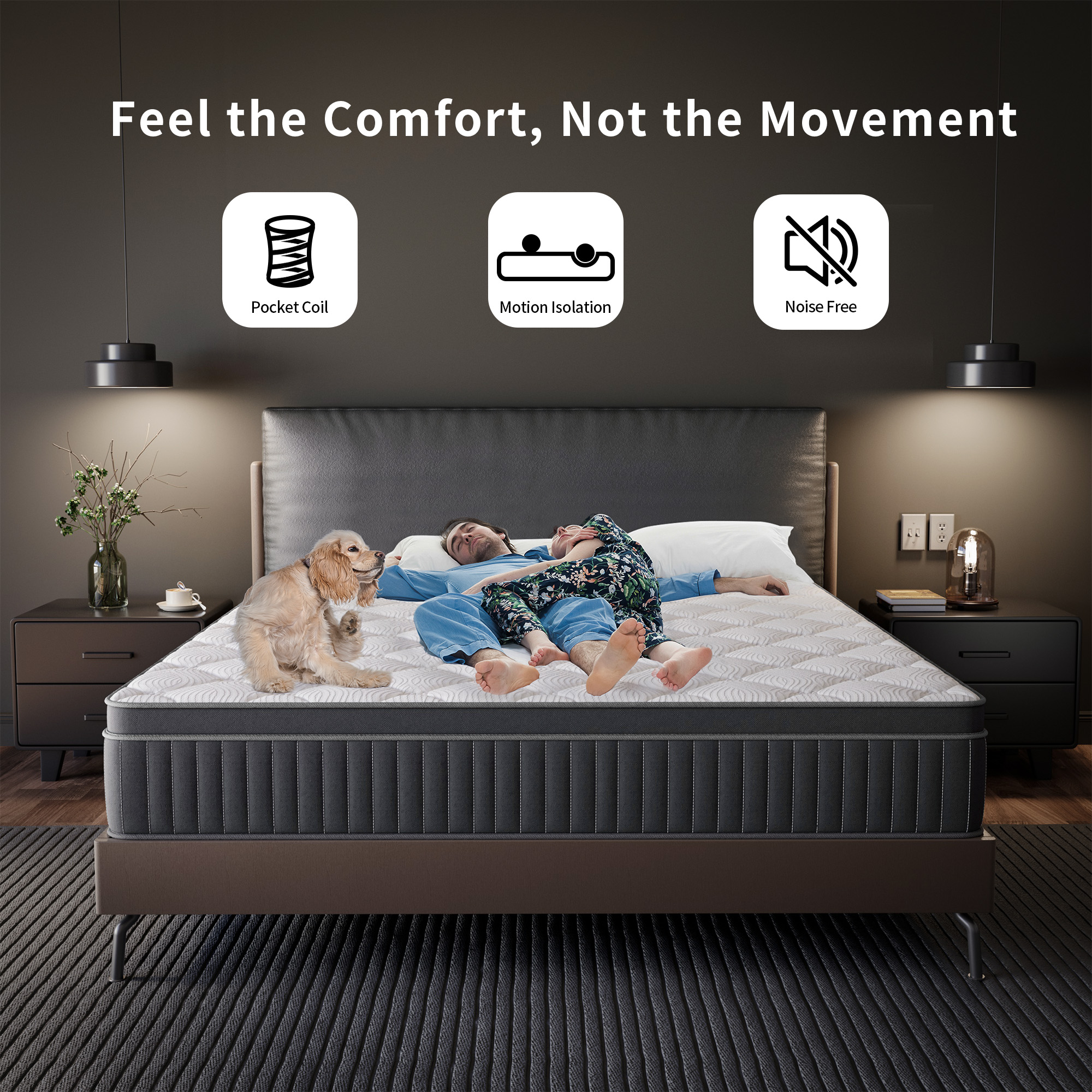 Babo Care King Mattress, 12 Inch Cooling-Gel Memory Foam and Individually Pocket Innerspring Hybrid Mattress, CertiPUR-US Certified,King Size Mattress
