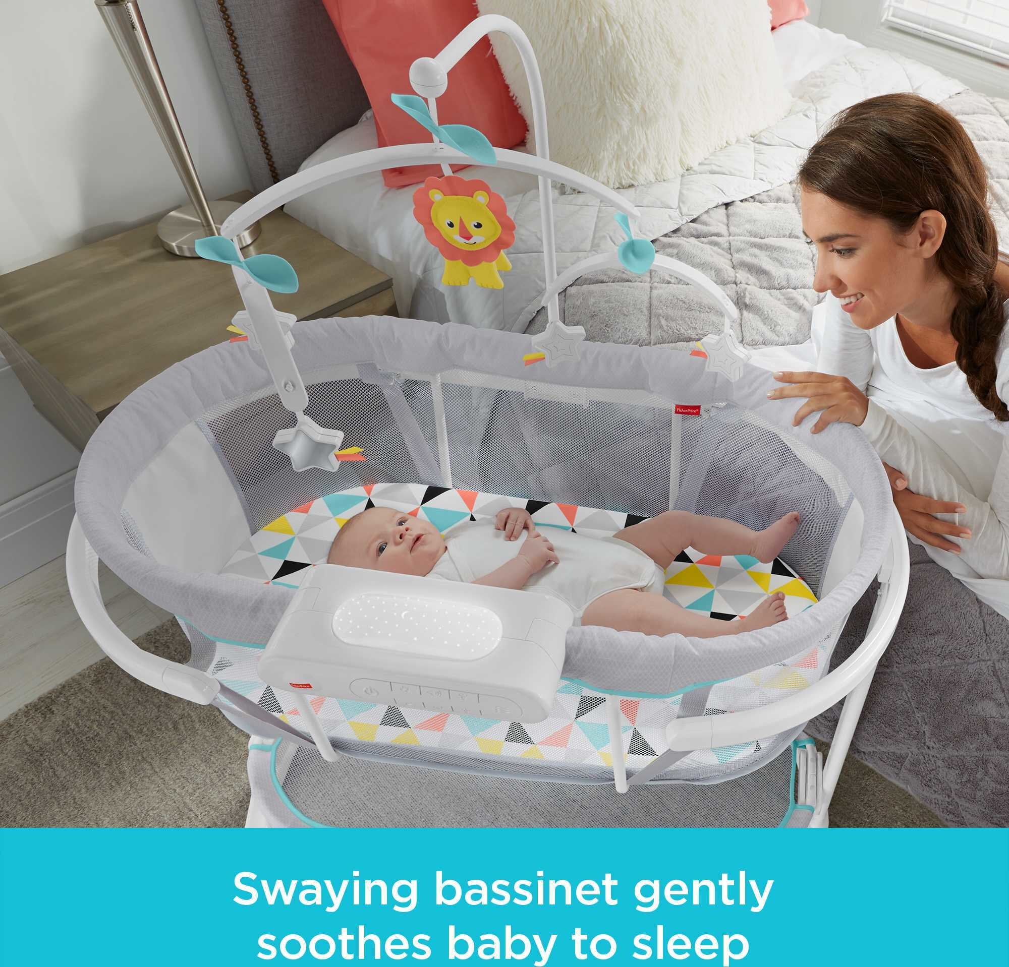 Fisher-Price Soothing Motions Bassinet, Rocking Baby Bedside