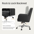 thumbnail image 4 of COLAMY Office Chair Home Desk Chair Ergonomic Mid-Back Leather Swivel Computer Chair with Armrests, Adjustable Height Padded Tufted Task Chair, Black, 4 of 11
