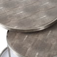 thumbnail image 5 of A&B Home Textured Print Round Nesting Tables with Rod Legs - Set of 2 - Gray, Steel Finish, 5 of 5