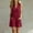 Wine, variant on Women's Summer Cotton Romper Sleeveless V-Neck Button-Down Loose-Fit Casual with Pockets Blue XL(XL)
