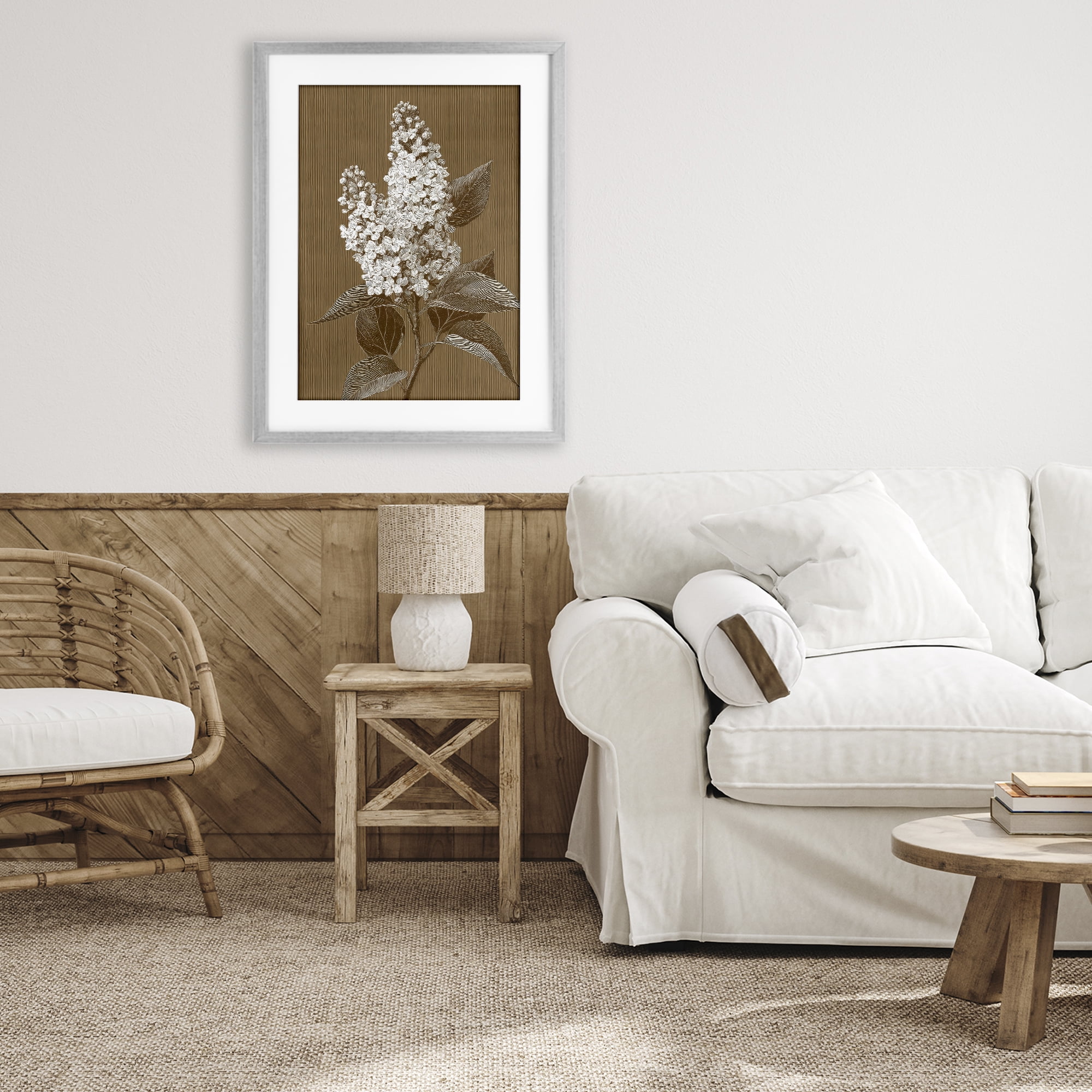 Stupell Industries Vintage Striped Lilac Study Gray Framed Print Under Glass, design by Petal Prints Design