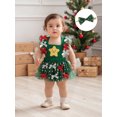 thumbnail image 6 of Miaouyo 0-18 Months Infant Baby Girl Christmas Romper Dress Bow Star Flying Sleeve Mesh Romper and Bow Headband 2 Pcs Set, 6 of 9