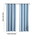 thumbnail image 3 of Blackout Curtains for Bedroom 63 Inch Length, Solid Color Thermal Insulated No-Drill Rod Pocket Window Treatment Curtains Blackout Drapes, W59x L63 Inch, Blue, 3 of 6