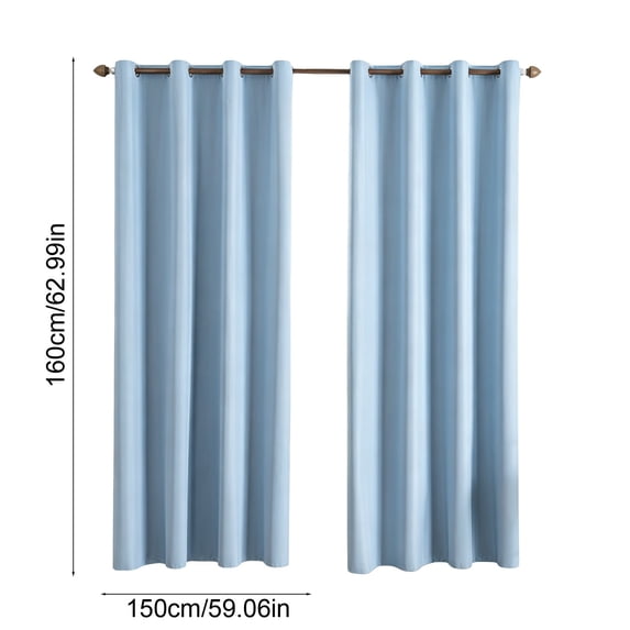 Blackout Curtains Insulated Sunscreen Drapes, Room Darkening Window Coverings for Bedroom Living Room, Durable Polyester Fabric, Easy Installation, Light Blocking Heat Insulating,Blue