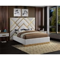 thumbnail image 2 of Meridian Furniture Vector White Faux Leather Queen Bed, 2 of 10