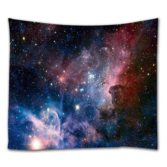 Goodbath Grande Tapisserie, Univers Spatial Galaxie et Étoile dans l'Espace Tapisseries Murales pour Salon Chambre Dortoir, 90 x 60 Pouces, Coloré