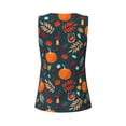 thumbnail image 5 of Xecao Autumn with Pumpkins print women's scoop neck, loose-fit workout tank tops for the gym., 5 of 9