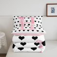 thumbnail image 5 of Manfei Initial Letter Alphabet Queen Comforter Set,Ribbon Bow Lovely Loves Comforter Sets Queen,Pink Reversible,3pcs,1 Comforter and 2 Pillowcases, 5 of 7