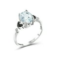 thumbnail image 4 of JewelersClub Aquamarine Ring Birthstone Jewelry – 1.50 Carat Aquamarine 0.925 Sterling Silver Ring Jewelry with Black & White Diamond Accent – Gemstone Rings with Hypoallergenic 0.925 Sterling Silver, 4 of 4