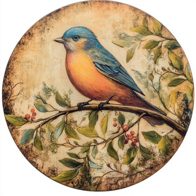 Letrero De Metal Con Diseño De Pájaro Divertido, Redondo, De Aluminio, Vintage, De Metal, Para Granja, Patio Rústico, Exterior, Porche, Decoración De Pared, 8 Pulgadas