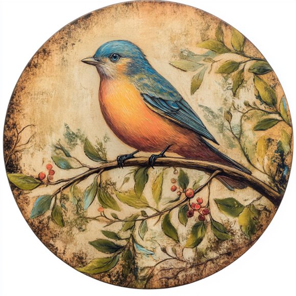Letrero De Metal Con Diseño De Pájaro Divertido, Redondo, De Aluminio, Vintage, De Metal, Para Granja, Patio Rústico, Exterior, Porche, Decoración De Pared, 8 Pulgadas