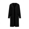thumbnail image 4 of Birdeem Womens Solid Plus Size Fashion Long Sleeve Cardigan Coat Tops with Pockets, 4 of 12