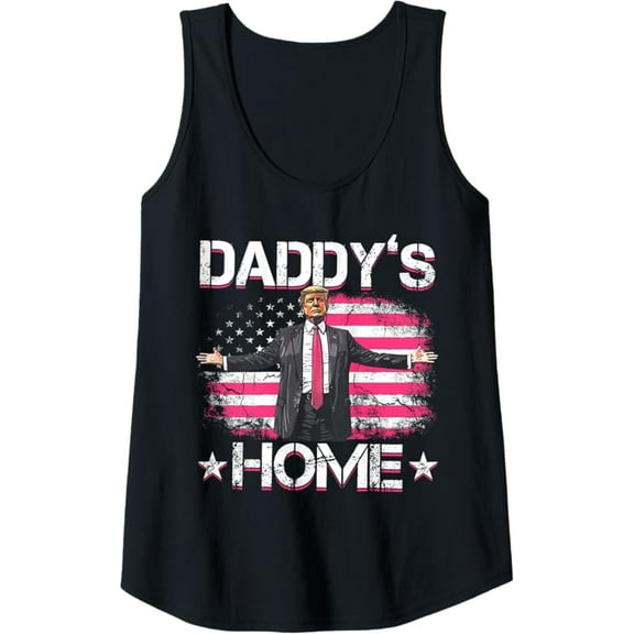 Trump 2024 Daddys Home Funny Trump Pink Tank Top