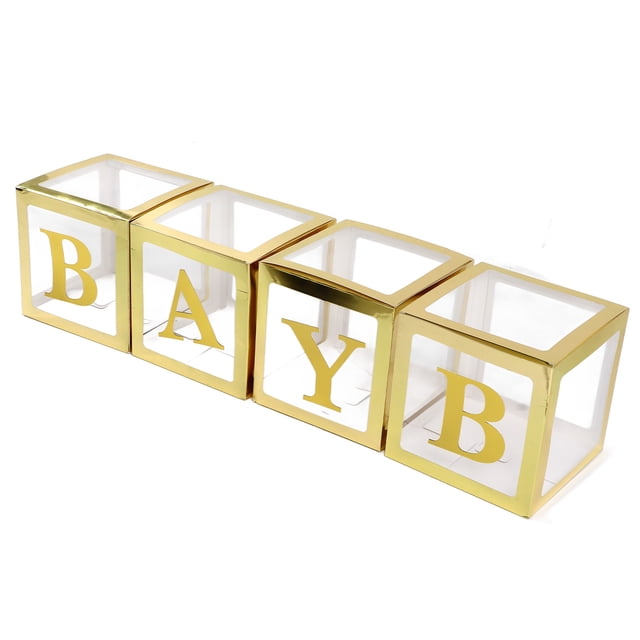 Caja De Globos Para Baby Shower, Cajas De Plástico Transparentes De Papel Predobladas, Seguras E Inofensivas, Para Decoración De Fiestas