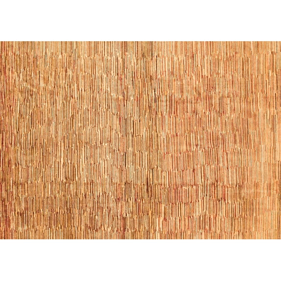 Ahgly Company Indoor Rectangle Abstract Orange Contemporary Area Rugs, 8' x 12'