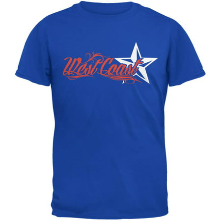 West Coast Nautical Star Royal Adult T-Shirt (West Coast Best Coast Shirt)