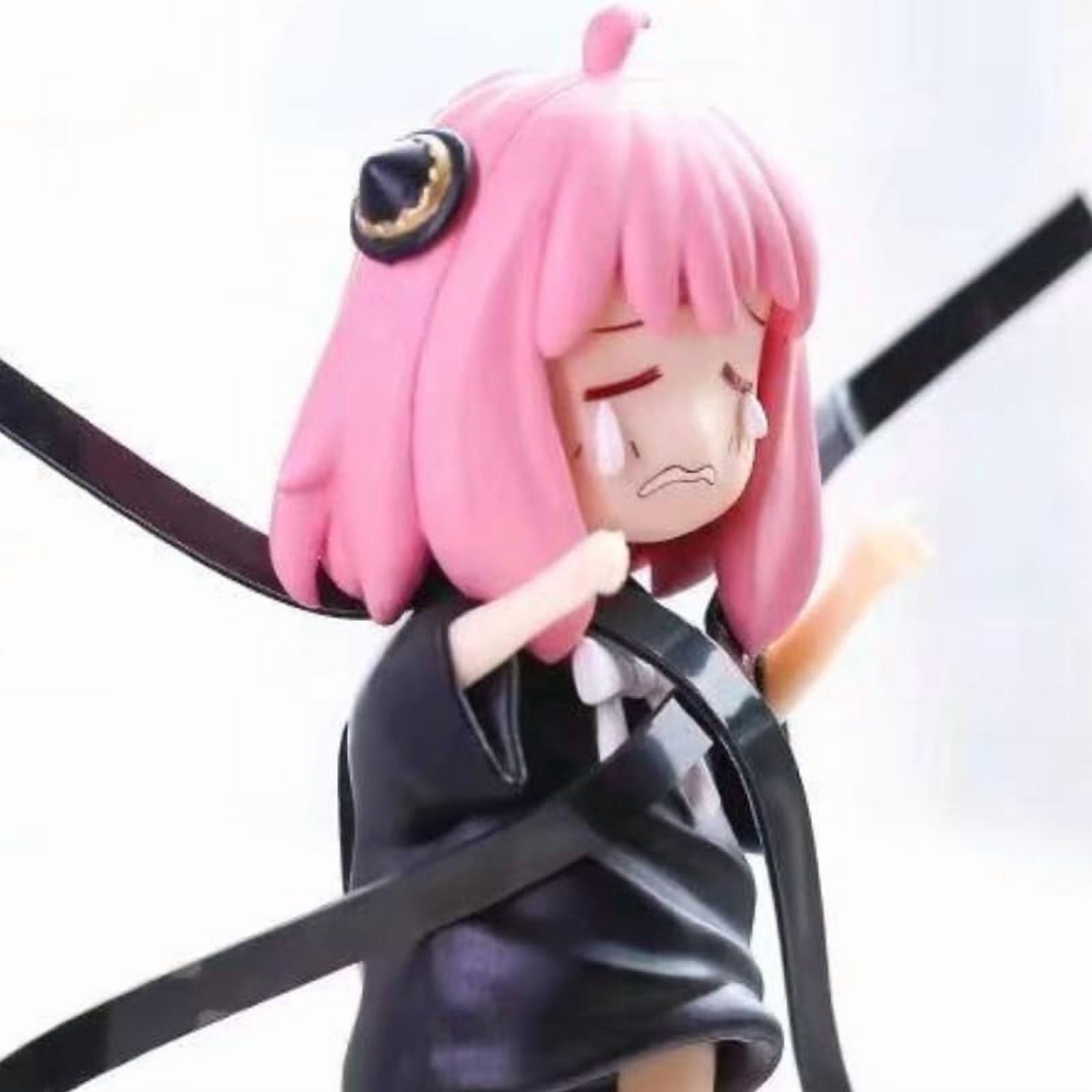 Newly Anya Figure Q Version Crying Anya Action Figures 11cm/4.3inch Handmade PVC Anime Manga Character Model Statue Craft Gifts