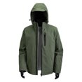 thumbnail image 5 of Men's Windbreaker Jacket Heavyweight Winter Outdoor Hooded Sport Coat with Zipper Pockets Windproof Outerwear (3XL, Army Green), 5 of 5