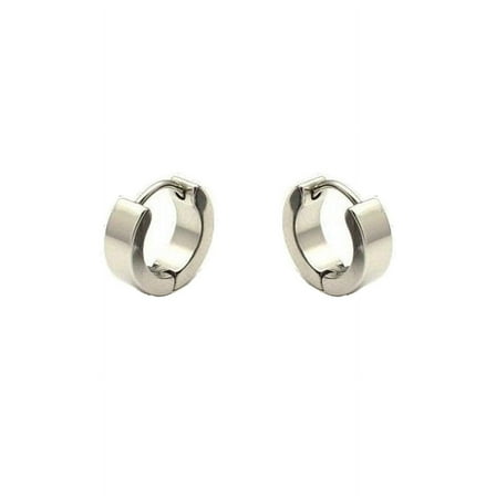 iJewelry2 Silver-tone Stainless Steel Huggie Hoop Earrings Unisex