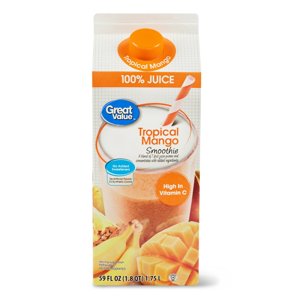 Great Value Tropical Mango Smoothie 100 Juice, 59 Fl. Oz.