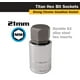 thumbnail image 2 of Unidad Socket Bit Titan 15621 de 1/2 pulgada x 21 mm hexagonal cromado vanadio, 2 of 3