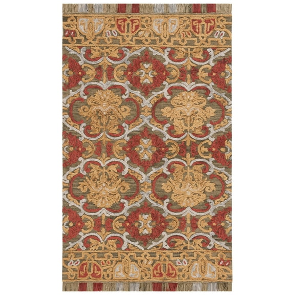 SAFAVIEH Blossom Abram Geometric Area Rug, Green/Gold, 8' x 10'