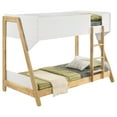 thumbnail image 4 of Wyatt Wood Twin Over Twin Bunk Bed White and Natural, 4 of 10
