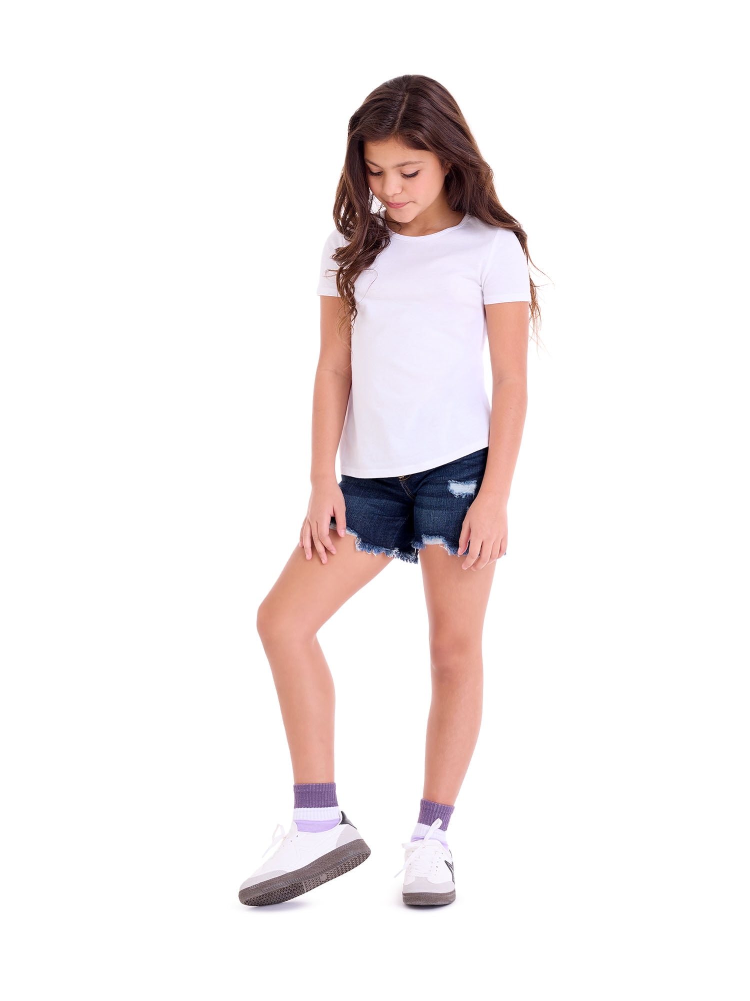 Jordache Girls Destructed 90's Midi Short, Sizes 5-18