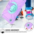 thumbnail image 7 of ELEHOLD for Samsung Galaxy Tab A7 Lite 8.7 (2021) Rugged Case, Shockproof Heavy Duty Protective Cover with 360 Rotation Handle Strap & Kickstand & Shoulder Strap for Tab A7 Lite T220/T225,Purple Green, 7 of 7