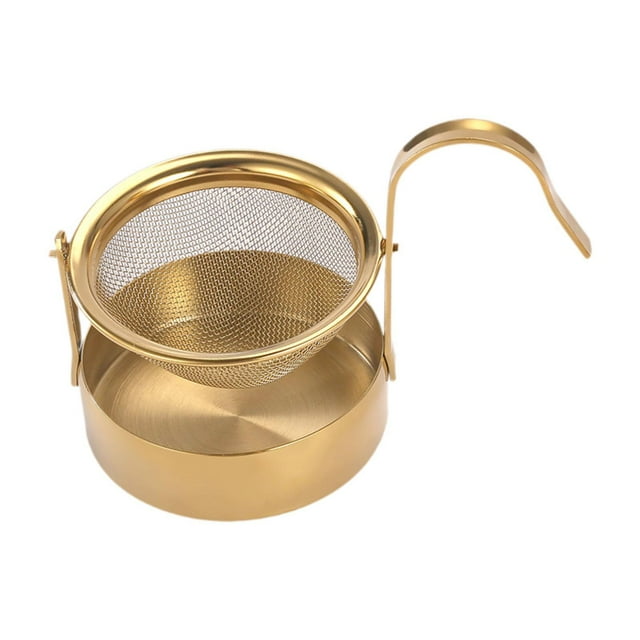 DOLITY Rotating Easy to Clean Kung Fu Tea Tea Strainer for Hotel Office Living Room Gold