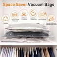 thumbnail image 5 of SUDILO 150 Pack Vacuum Storage Bags with Cordless Rechargeable Pump, 3 Sizes Space Saver Compression Bags for Clothes Bedding Travel Luggage, 5 of 11
