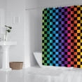 thumbnail image 2 of Rainbow Checkered Pattern Shower Curtain 84"x72" ,Bathroom Decorative Shower Curtains Set with 12 Hooks,Modern Waterproof Washable Shower Curtain, 2 of 6