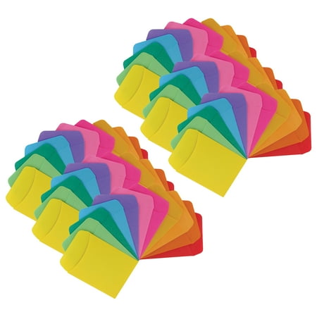 Hygloss Non-Adhesive Library Pockets, Bright Colors, 30 Per Pack, 6 Packs