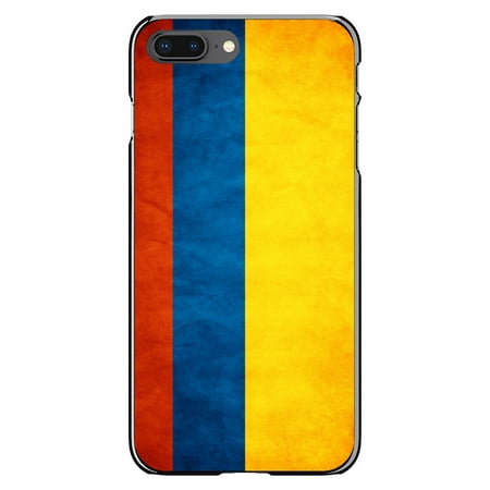 DistinctInk Case for iPhone 7 PLUS / 8 PLUS (5.5" Screen) - Custom Ultra Slim Thin Hard Black Plastic Cover - Colombia Old Flag - Show Your Love of Colombia