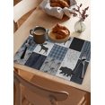 thumbnail image 6 of Elk Bear Jungle Animal Shadow Placemats Set of 4,Wipeable Washable Table Mats for Dining Tables,Retro Blue Plaid Place Mats for Kitchen Event Party Tabletop Decor, 6 of 7