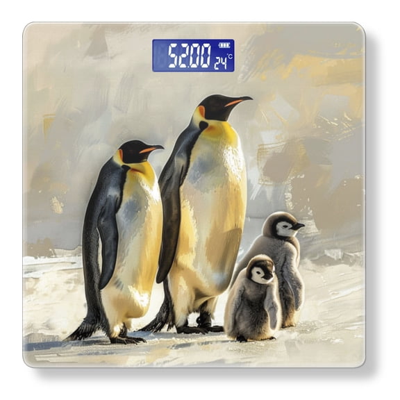 Bathroom Scale, Highly Accurate Digital Body Scale,Precisely Measures Weight up to 400 lbs-Oil Painting Of Emperor Penguins With Chicks