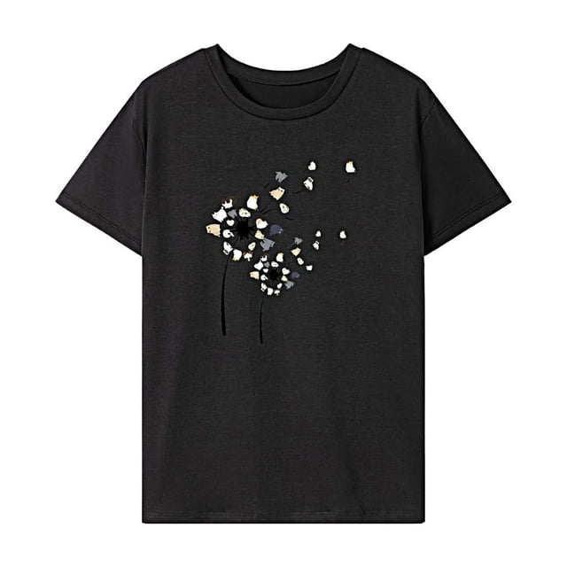 Camiseta para Mujer Recuerdo de Verano Camiseta Ligera de Manga Corta para Trabajo de Vacaciones L