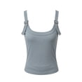 thumbnail image 5 of Gunia Ribbed Tank Tops Women Classic Solid Camisole Layering Piece Casual Daily Wear Soft Stretchy Comfort Fit Womens Camisole Tank Tops Grey, 5 of 5