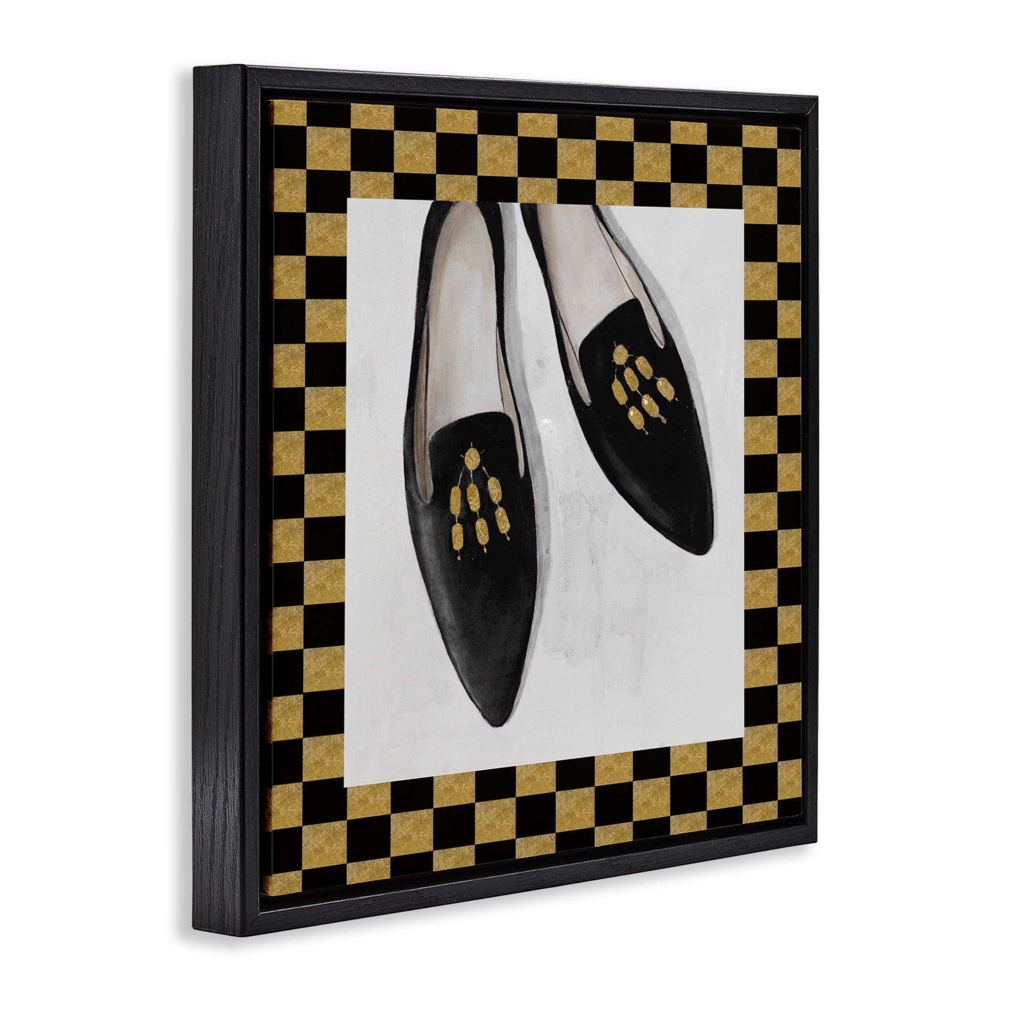 Stupell Industries Luxe Black Flats Black Framed Floater Canvas Wall Art, design by Lorenzo Collective