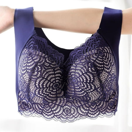 

Ichuanyi Bras for Women Clearance Women s Plus Size Unadjustable Sports Extra-Elastic Breathable Lace Trim Bra